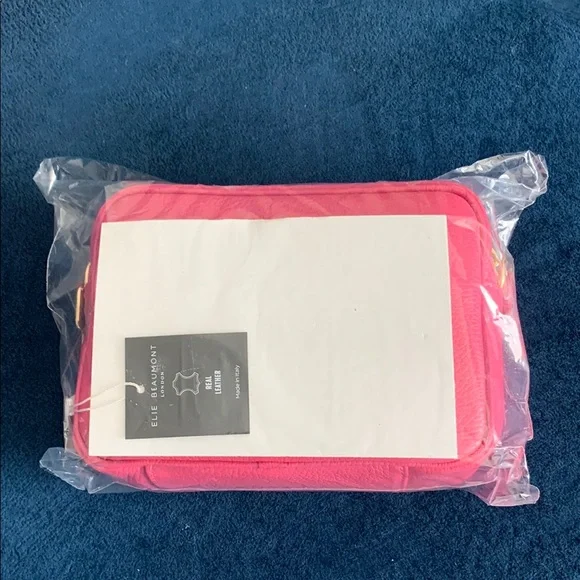 Elie Beaumont London Vibrant Pink Crossbody Bag with Shoulder Strap & Tassel. - Picture 8 of 8